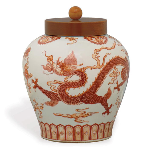 Port 68 Dragon Jar Red, White
