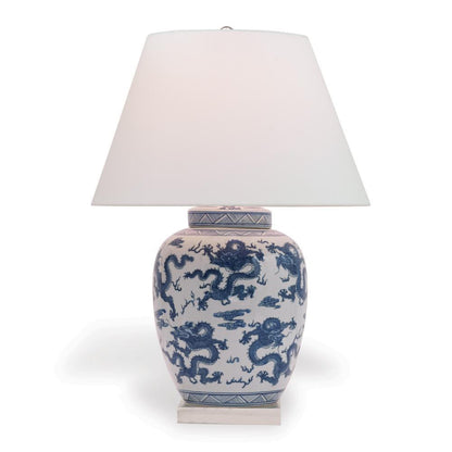 Port 68 Dragon Table Lamp Navy Blue, White