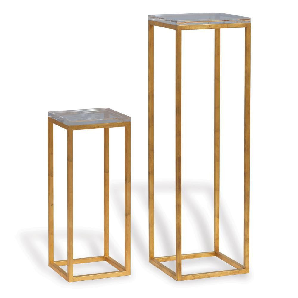 Port 68 Drake Set of 2 Accent Tables Gold Leaf, Clear