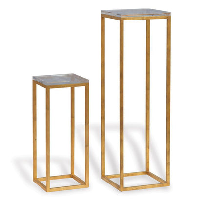 Port 68 Drake Set of 2 Accent Tables Gold Leaf, Clear