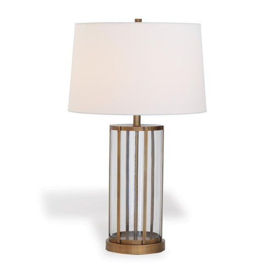 Port 68 Edgewater Table Lamp Clear, Aged Brass