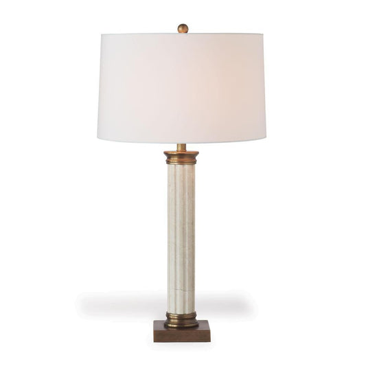 Port 68 Lincoln Park Table Lamp Cream, Aged Brass