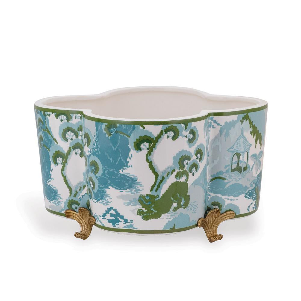 Port 68 Madcap Cottage Canton Planter Celadon, White