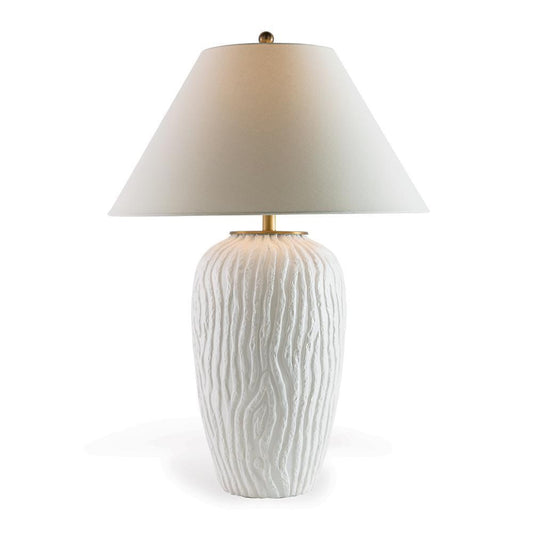 Port 68 Montana Table Lamp Matte White, Antique Brass