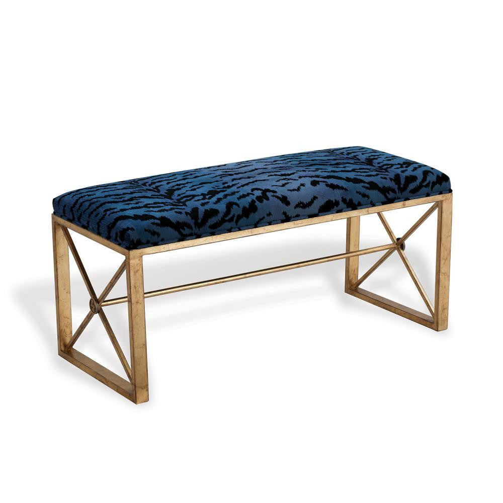 Port 68 Scalamandre Medallion Bench Blue, Antique Gold