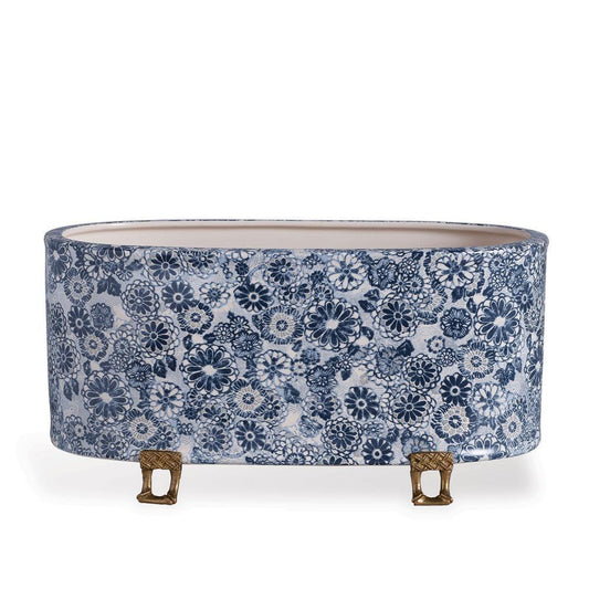 Port 68 Scalamandre Siberian Tiger Planter Blue, White