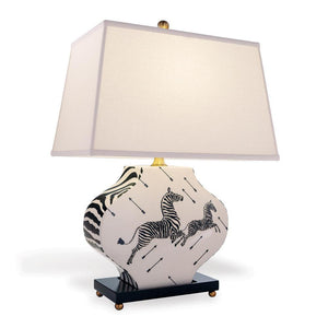 Port 68 Scalamandre Zebra Table Lamp White