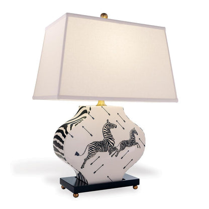 Port 68 Scalamandre Zebra Table Lamp White