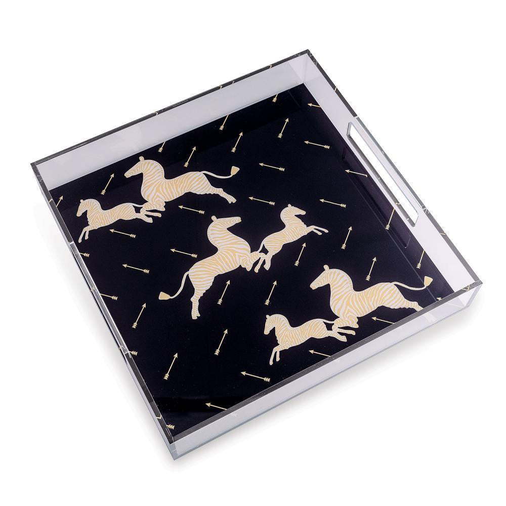 Port 68 Scalamandre Zebra Tray Black