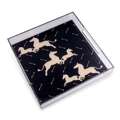 Port 68 Scalamandre Zebra Tray Black