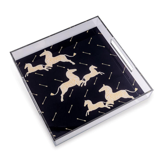 Port 68 Scalamandre Zebra Tray Black