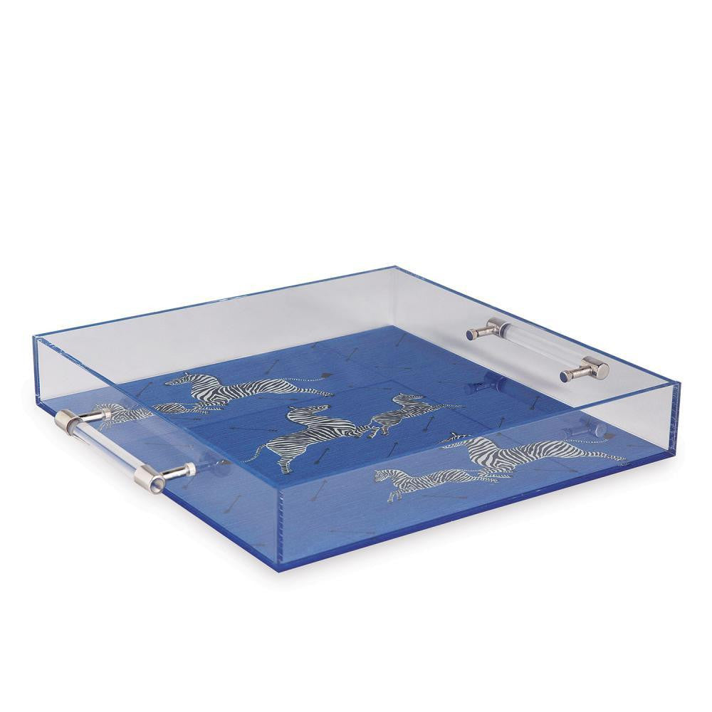Port 68 Scalamandre Zebra Tray Denim, Clear