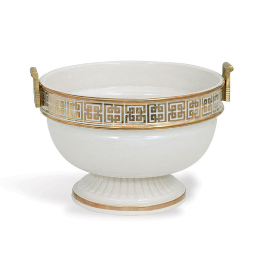 Port 68 Williamsburg Palace Fret Bowl Ivory, Aged Brass
