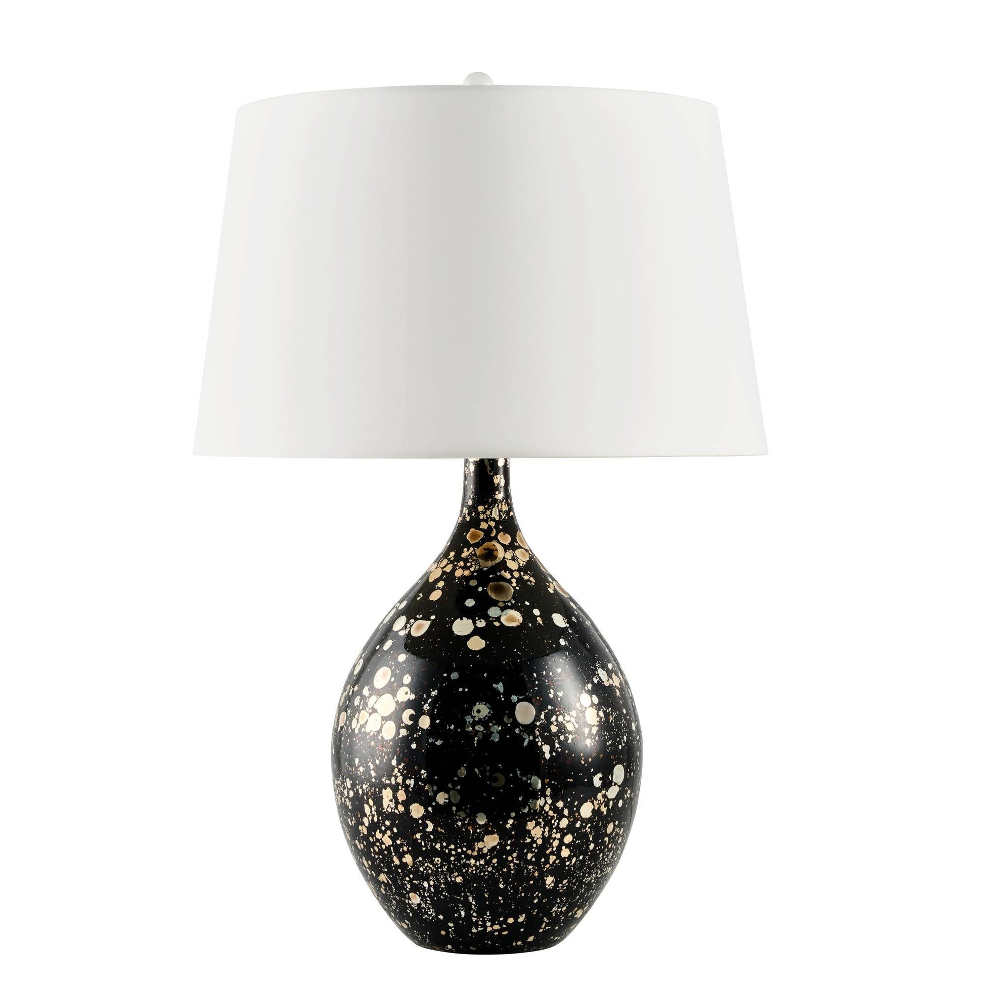 Arteriors Home Flynn Table Lamp Black/Silver Marbled Reactive