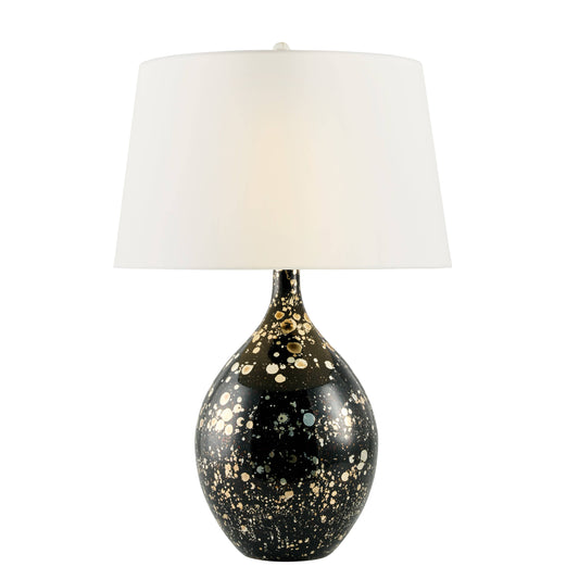 Arteriors Home Flynn Table Lamp Black/Silver Marbled Reactive