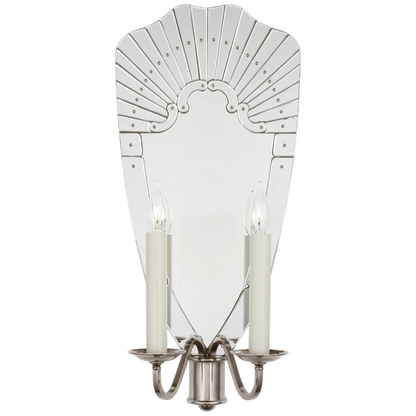 Ralph Lauren Adelaide Extra Large Double Sconce Mirror and Butler's Silver