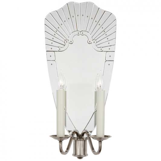 Ralph Lauren Adelaide Extra Large Double Sconce Mirror and Butler's Silver