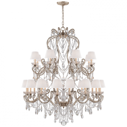 Ralph Lauren Adrianna Large Chandelier Antique Silver Leaf