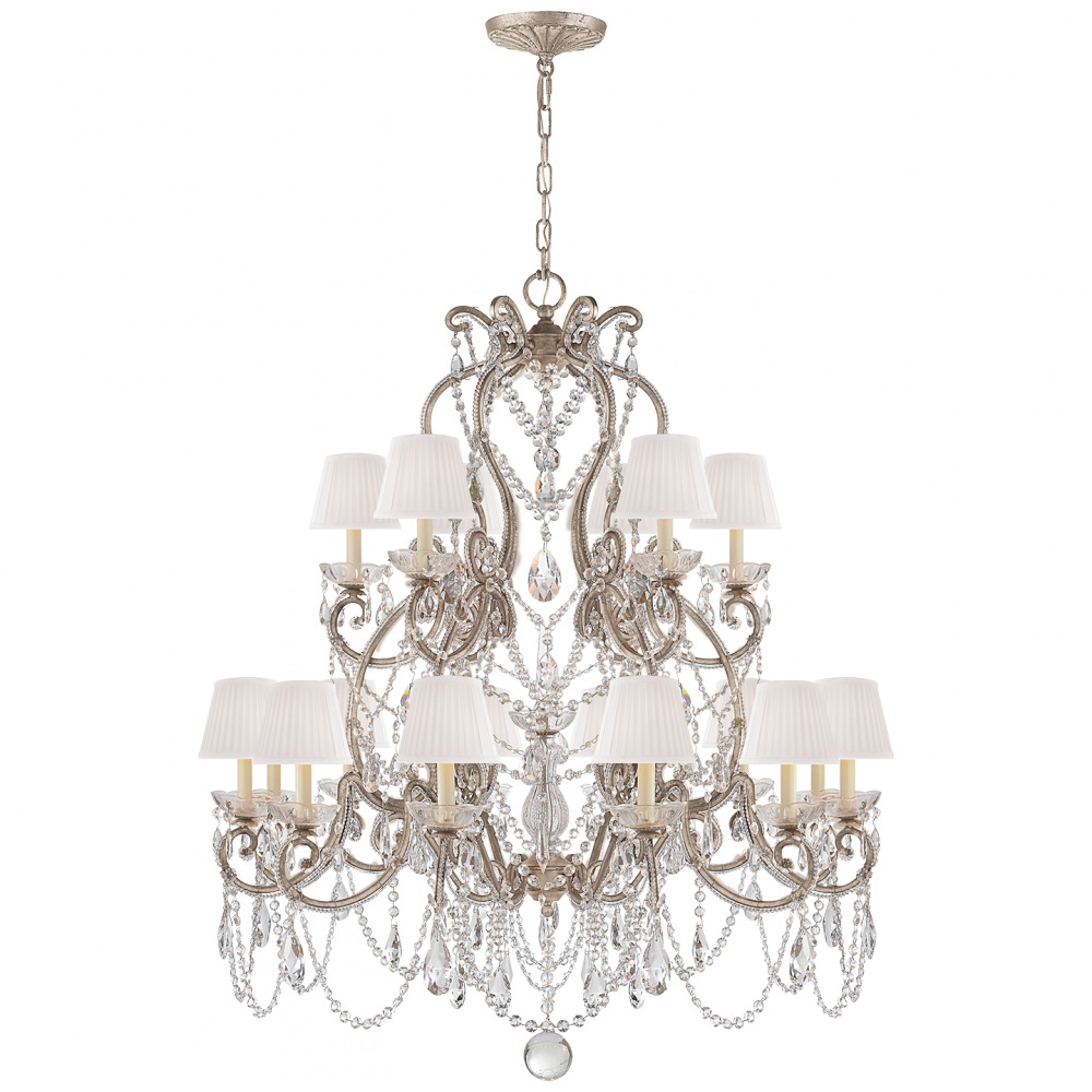 Ralph Lauren Adrianna Medium Chandelier Antique Silver Leaf