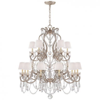 Ralph Lauren Adrianna Medium Chandelier Antique Silver Leaf