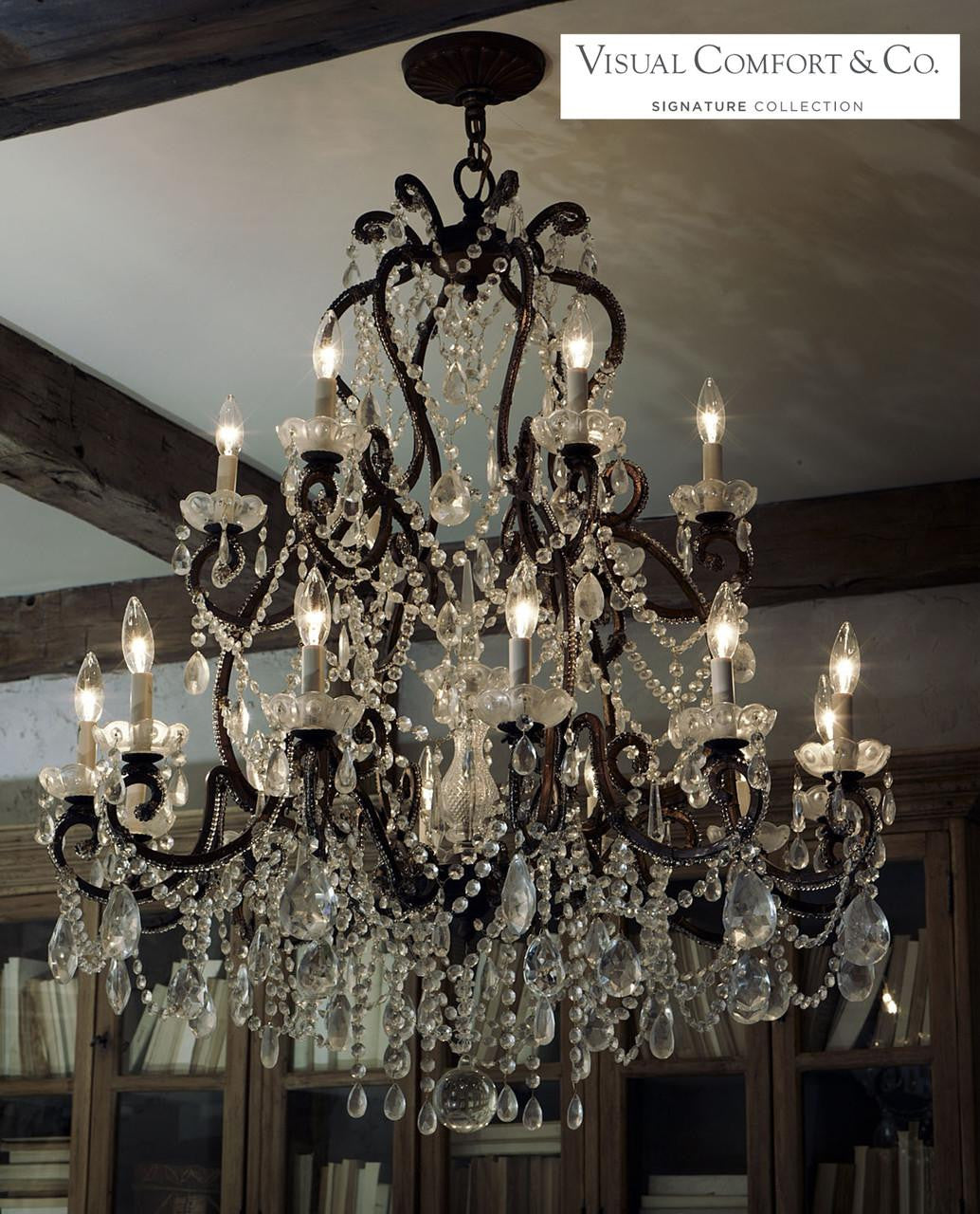 Ralph Lauren Adrianna Large Chandelier - Antiqued Gild