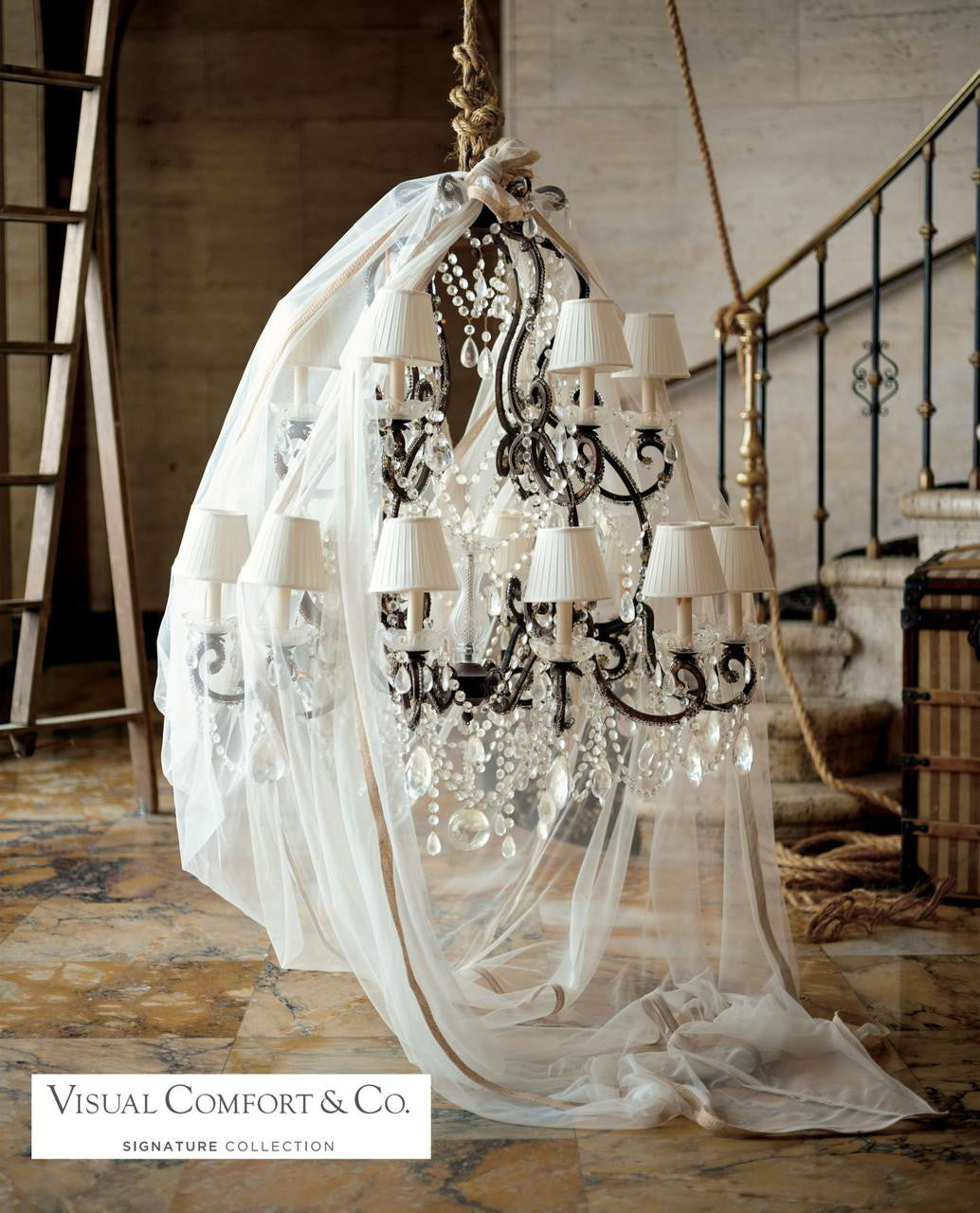 Ralph Lauren Adrianna Large Chandelier - Antiqued Gild