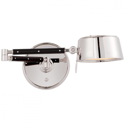 Ralph Lauren Alaster Adjustable LED Wall Sconce Polished Nickel and Black Ebony