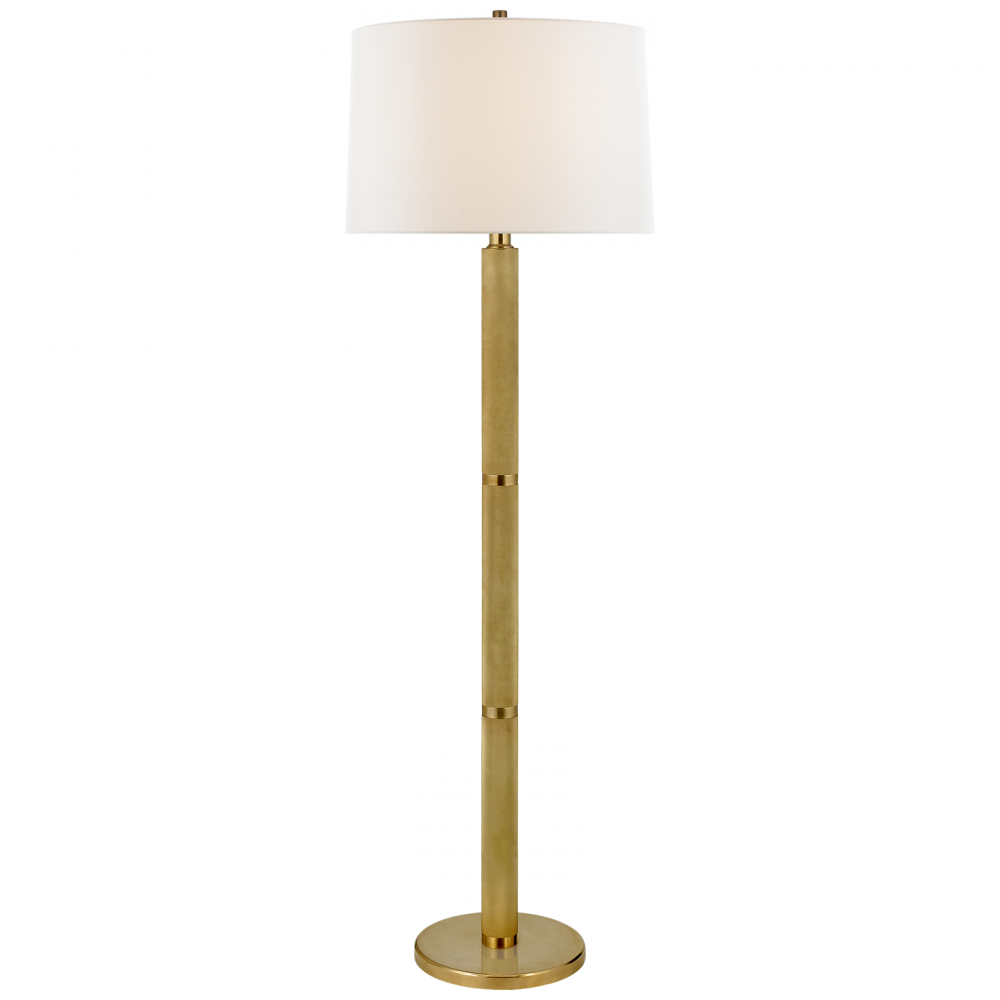 Ralph Lauren Barrett Large Knurled Floor Lamp Natural Brass
