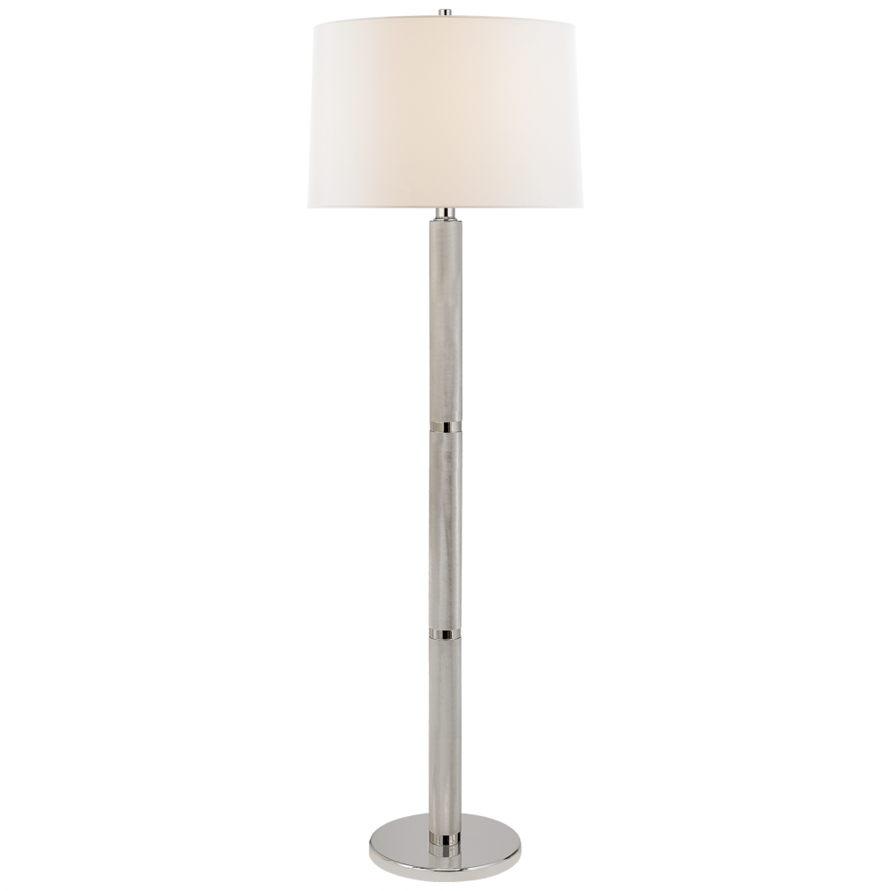 Ralph Lauren Barrett Large Knurled Floor Lamp Polished Nickel