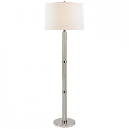 Ralph Lauren Barrett Large Knurled Floor Lamp Polished Nickel