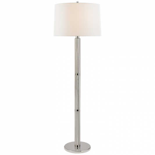 Ralph Lauren Barrett Large Knurled Floor Lamp Polished Nickel