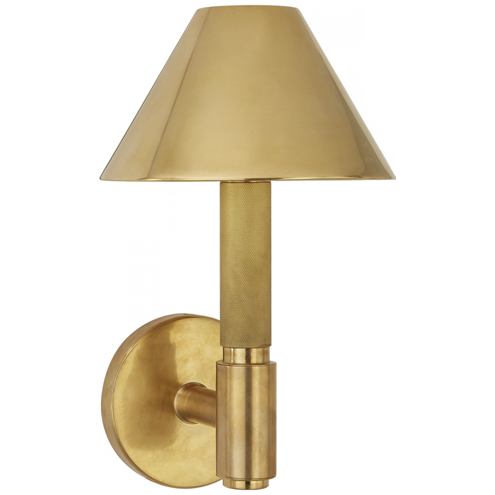 Ralph Lauren Barrett Small Single Knurled Sconce Natural Brass