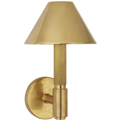 Ralph Lauren Barrett Small Single Knurled Sconce Natural Brass