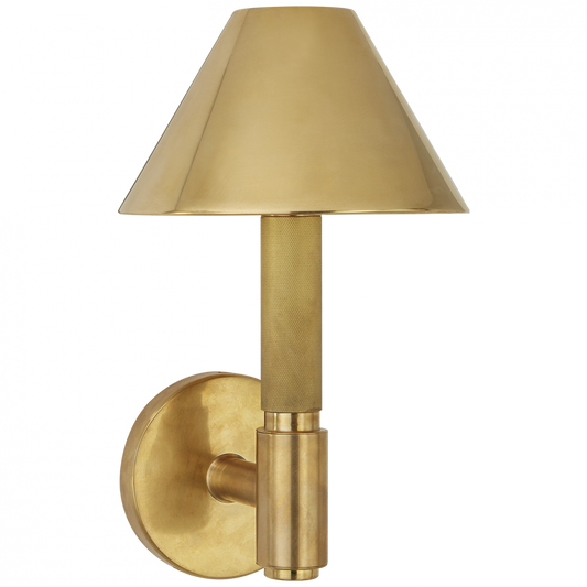 Ralph Lauren Barrett Small Single Knurled Sconce Natural Brass