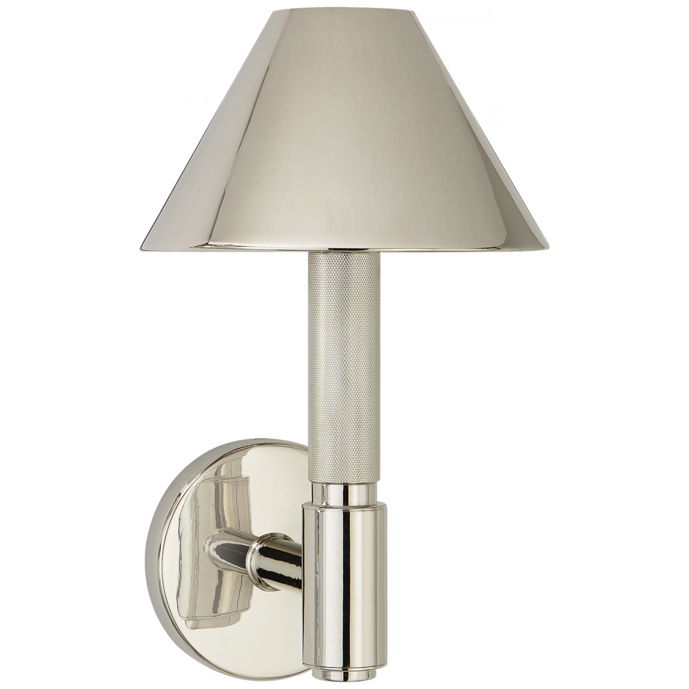 Ralph Lauren Barrett Small Single Knurled Sconce Polished Nickel
