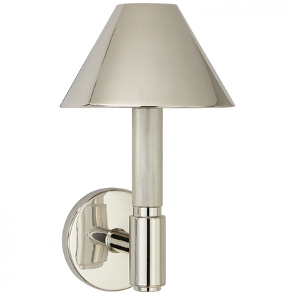 Ralph Lauren Barrett Small Single Knurled Sconce Polished Nickel