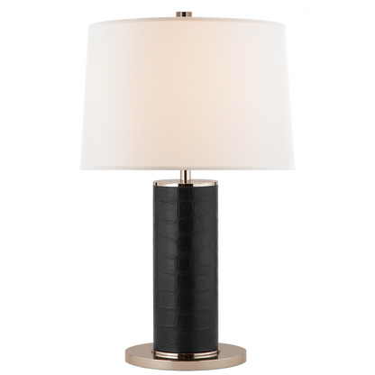Ralph Lauren Beckford Table Lamp Black Faux Croc with Polished Nickel