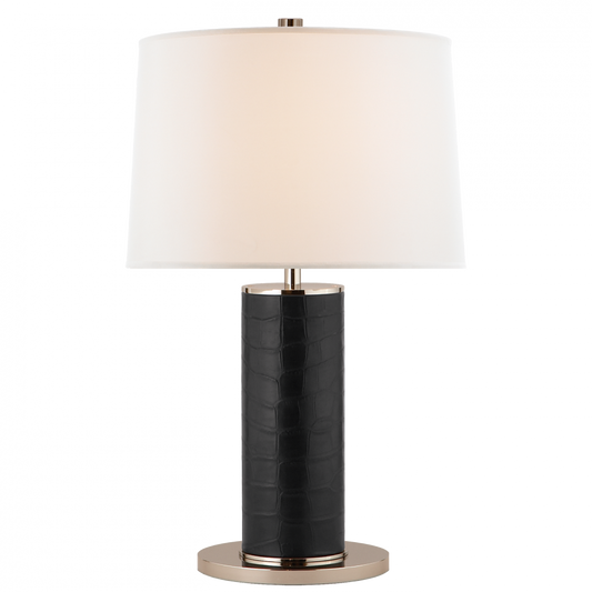 Ralph Lauren Beckford Table Lamp Black Faux Croc with Polished Nickel