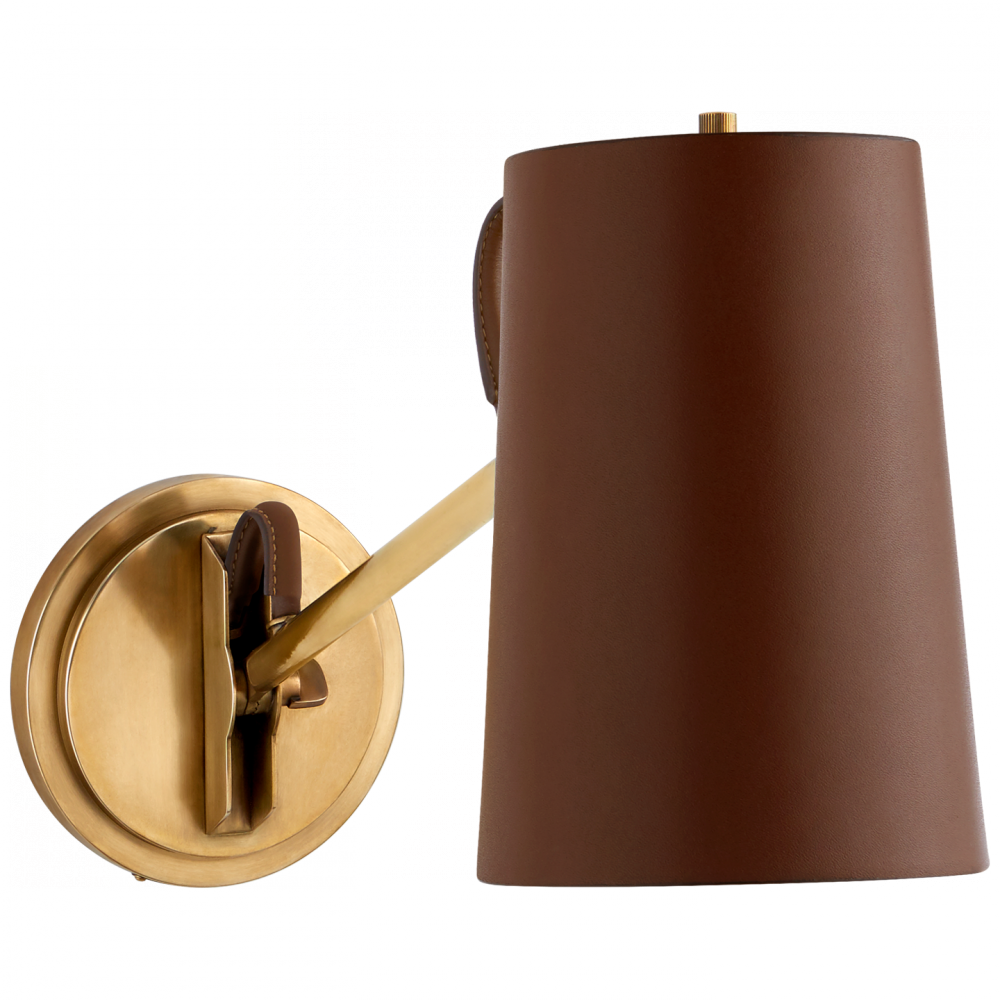 Ralph Lauren Benton Single Library Sconce Natural Brass