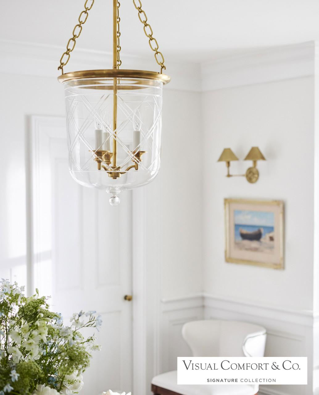 Ralph Lauren Cambridge Medium Smoke Bell Lantern - Natural Brass