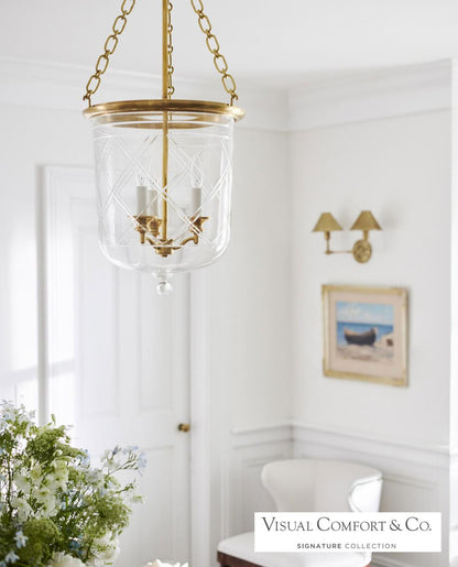 Ralph Lauren Cambridge Medium Smoke Bell Lantern - Natural Brass