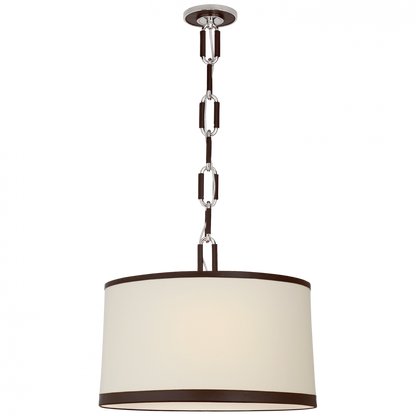 Ralph Lauren Cody Medium Hanging Shade Polished Nickel with Chocolate Leather