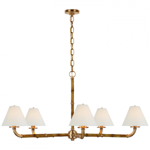 Ralph Lauren Dalfern Large Chandelier Waxed Bamboo and Natural Brass