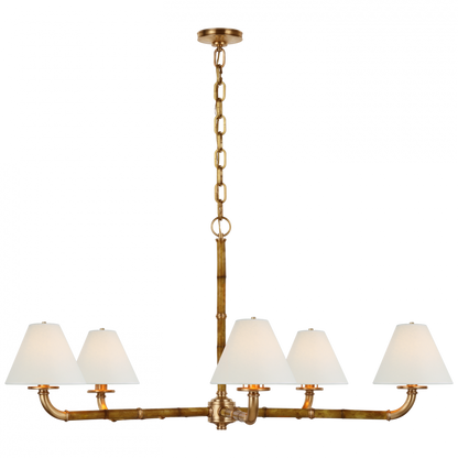 Ralph Lauren Dalfern Large Chandelier Waxed Bamboo and Natural Brass