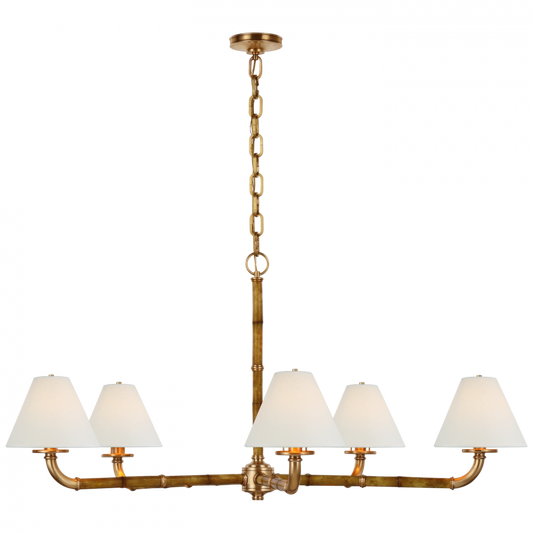 Ralph Lauren Dalfern Large Chandelier Waxed Bamboo and Natural Brass
