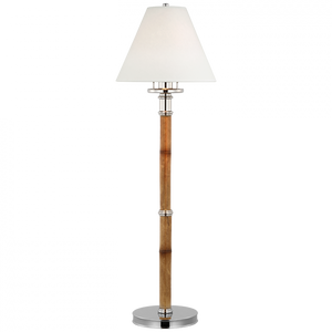 Ralph Lauren Dalfern Desk Lamp Waxed Bamboo and Polished Nickel
