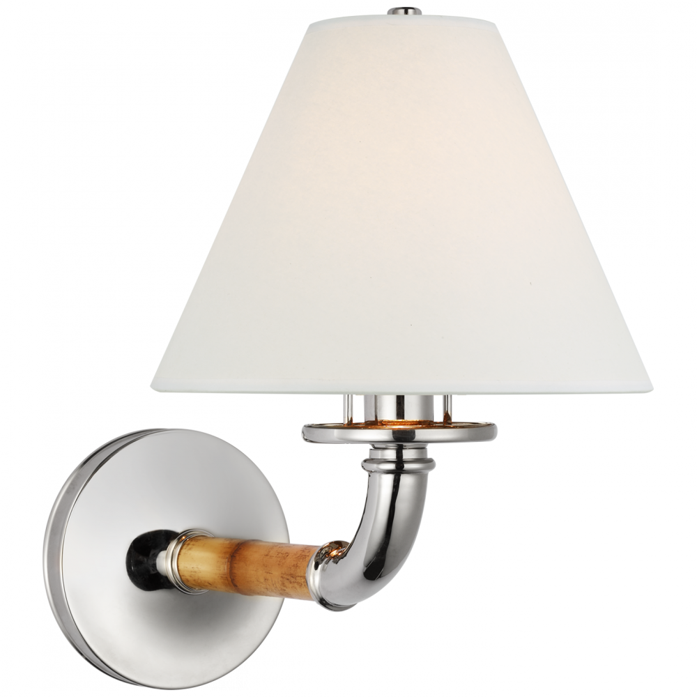 Ralph Lauren Dalfern Medium Single Sconce Waxed Bamboo and Polished Nickel