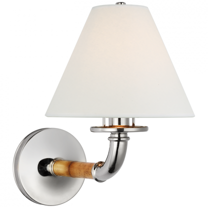 Ralph Lauren Dalfern Medium Single Sconce Waxed Bamboo and Polished Nickel