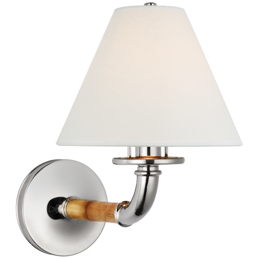 Ralph Lauren Dalfern Medium Single Sconce Waxed Bamboo and Polished Nickel