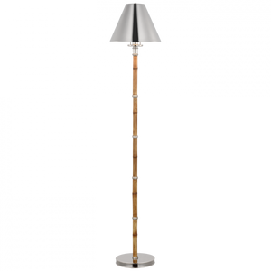 Ralph Lauren Dalfern Petite Reading Floor Lamp Waxed Bamboo and Polished Nickel